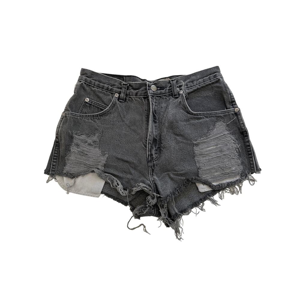 Furst of a Kind - Distressed Ripped Cut Off Shorts in Faded Black